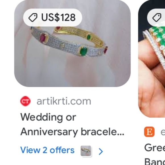 INDIAN WEDDING OR ANNIVERSARY BRACELET 2 BANGLES Fits small/midum hand  Not Larg - Picture 10 of 10